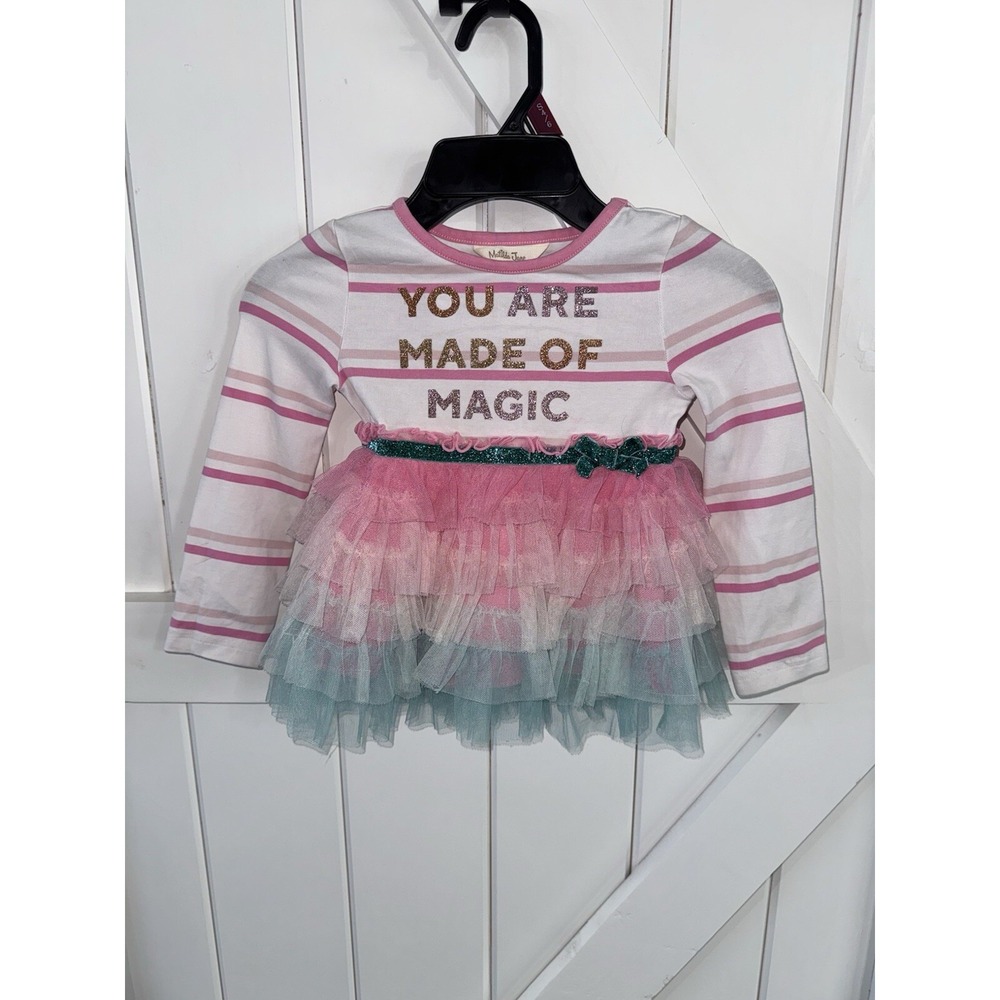 Matilda Jane Size 2 Must‎ Be Magic Tunic Pink Tulle Wonderment Holiday